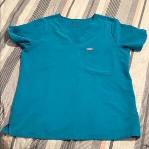 Figs Teal Catarina one pocket V-Neck Scrub Top for Women